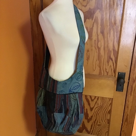 ONLY ONE Teal Grateful Dead Patchwork Bag - Picture 2 of 7